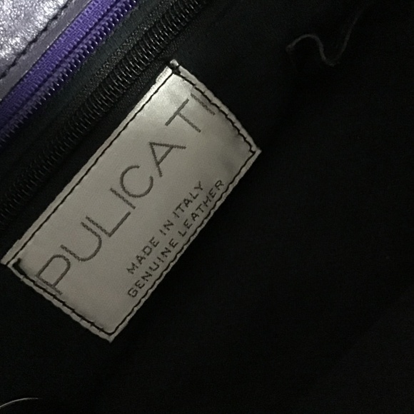 Genuine Leather, Italian  Pulicati Purple Purse - Picture 8 of 10